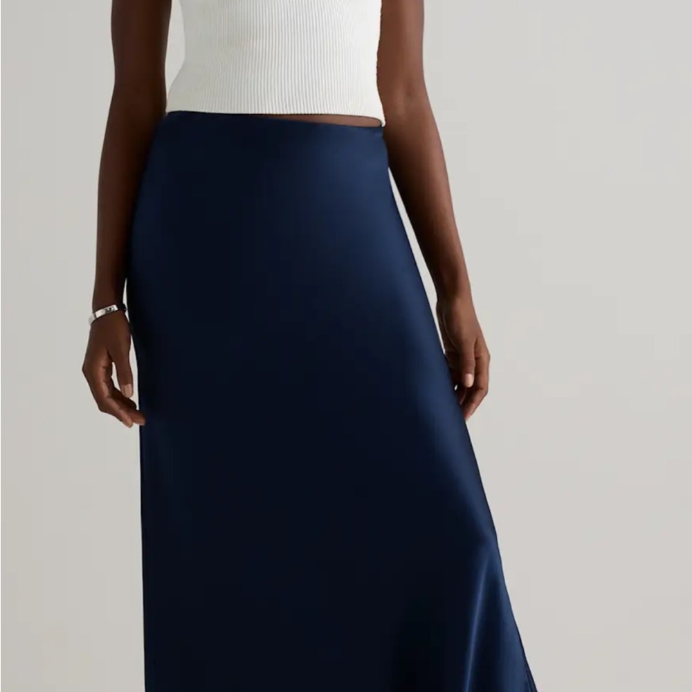 Skies Are Blue Asymmetrical Maxi Skirt Blue A-Line